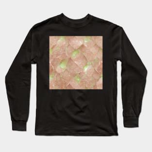 Lime green rose gold marble pattern Long Sleeve T-Shirt